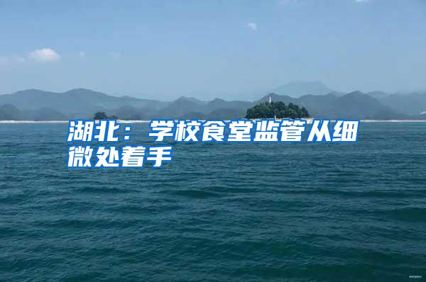 湖北：學(xué)校食堂監(jiān)管從細微處著手