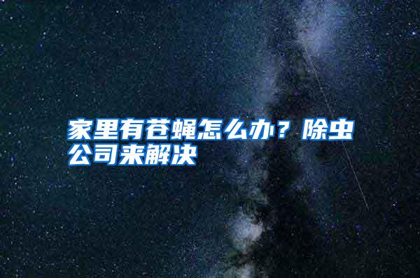 家里有蒼蠅怎么辦？除蟲公司來解決