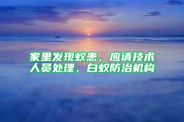 家里發(fā)現(xiàn)蟻患，應(yīng)請技術(shù)人員處理，白蟻防治機(jī)構(gòu)