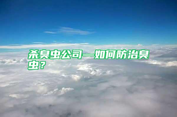 殺臭蟲公司—如何防治臭蟲？