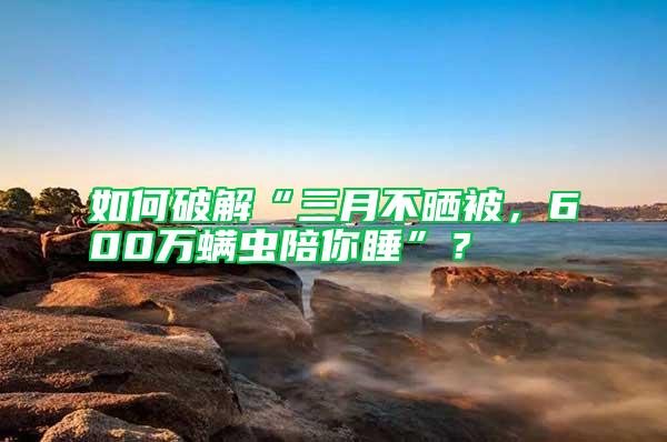 如何破解“三月不曬被，600萬螨蟲陪你睡”？