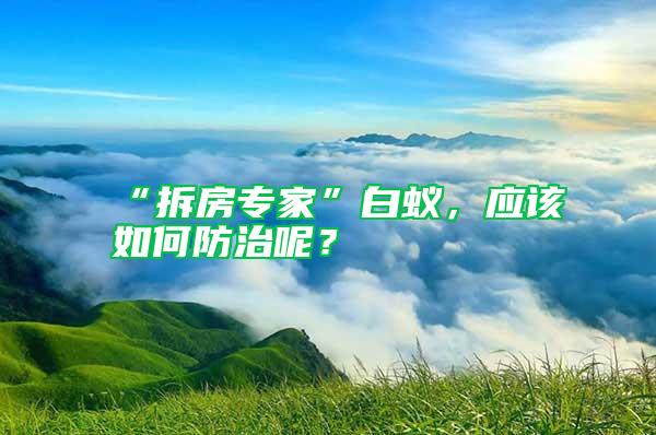 “拆房專家”白蟻，應(yīng)該如何防治呢？
