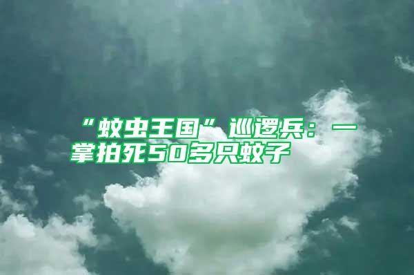 “蚊蟲(chóng)王國(guó)”巡邏兵：一掌拍死50多只蚊子
