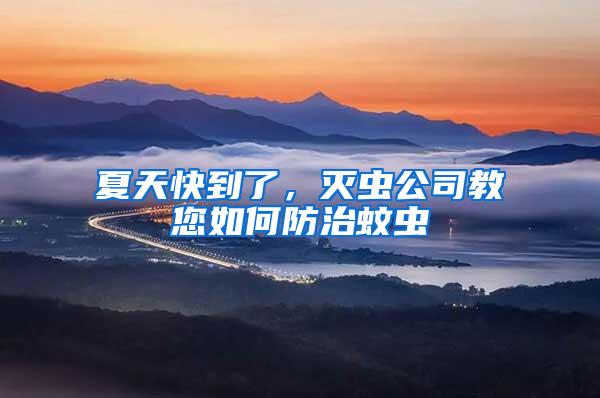 夏天快到了，滅蟲公司教您如何防治蚊蟲