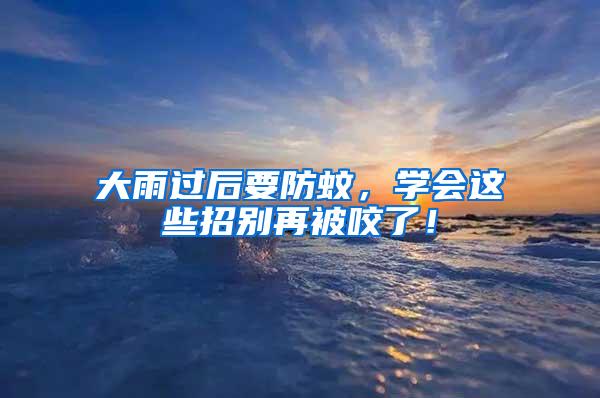 大雨過后要防蚊，學會這些招別再被咬了！