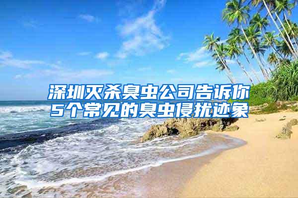 深圳滅殺臭蟲公司告訴你5個(gè)常見的臭蟲侵?jǐn)_跡象