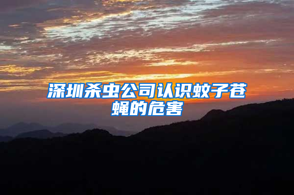 深圳殺蟲(chóng)公司認(rèn)識(shí)蚊子蒼蠅的危害