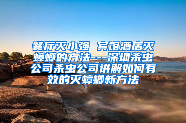 餐廳滅小強(qiáng) 賓館酒店滅蟑螂的方法---深圳殺蟲(chóng)公司殺蟲(chóng)公司講解如何有效的滅蟑螂新方法