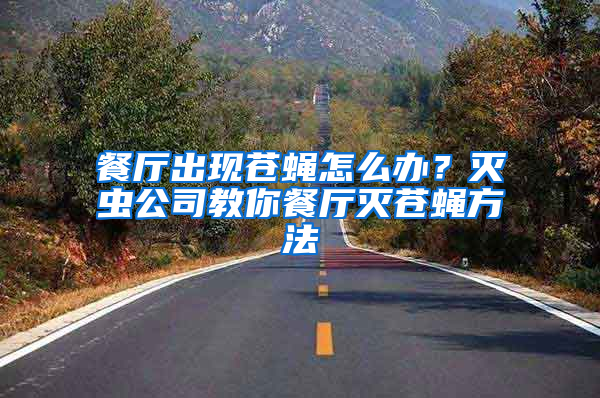 餐廳出現(xiàn)蒼蠅怎么辦？滅蟲公司教你餐廳滅蒼蠅方法